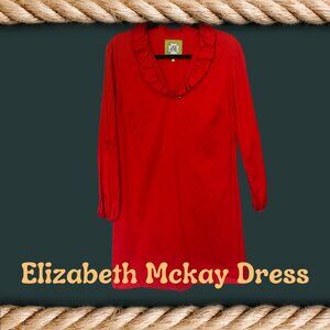 Elizabeth McKay Ruffle Neck Long Sleeve Dress